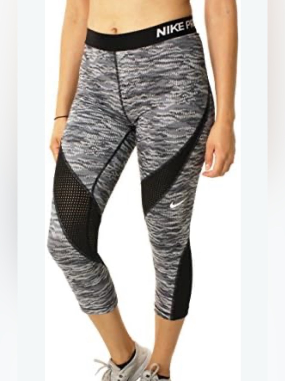 Nike pro Womens hypercool cropped patterned leggings size small
